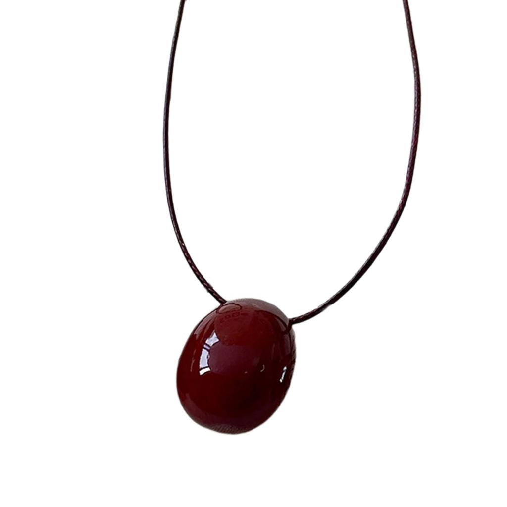 Oval Pendant Necklace Fashion Necklace Colorful Pendant Necklace Neck Jewelry for Daily Commute and Various Outfits