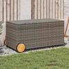Vidaxl Garden Box with Wheels, Grey, 190 L, Polyrattan