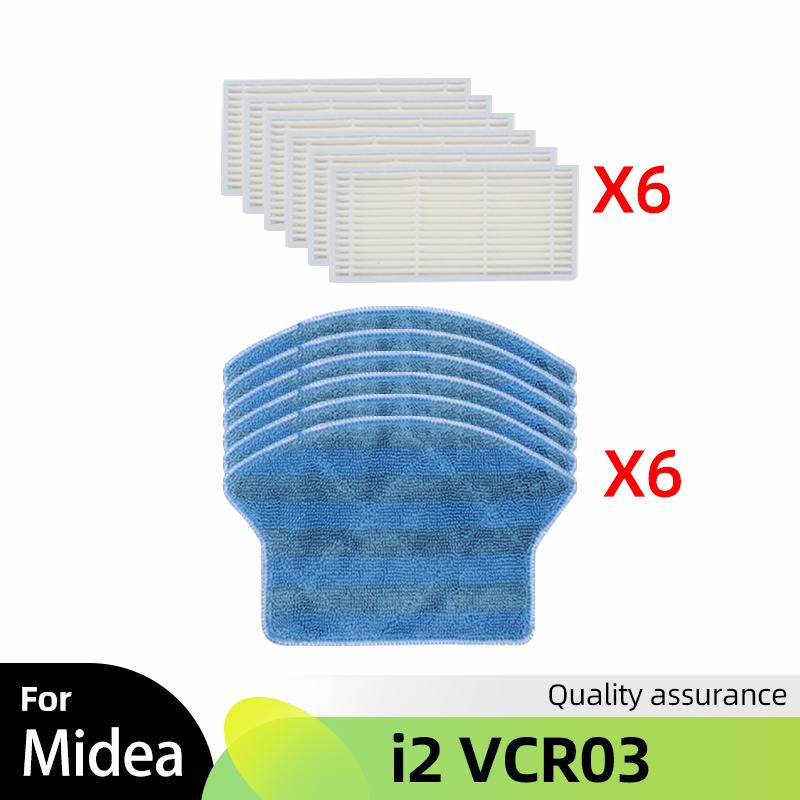 Hepa Filter Side Brush Mop Cloth Rag Kit Replacement for Midea i2 VCR03 Robotic Vacuum Cleaner Spare Part Accessories