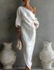 2026 Elegant Off-shoulder Printed Women's Summer Dress