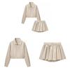 Streetwear Fashion Set With Zipper Jacket And Long Skirt For Women