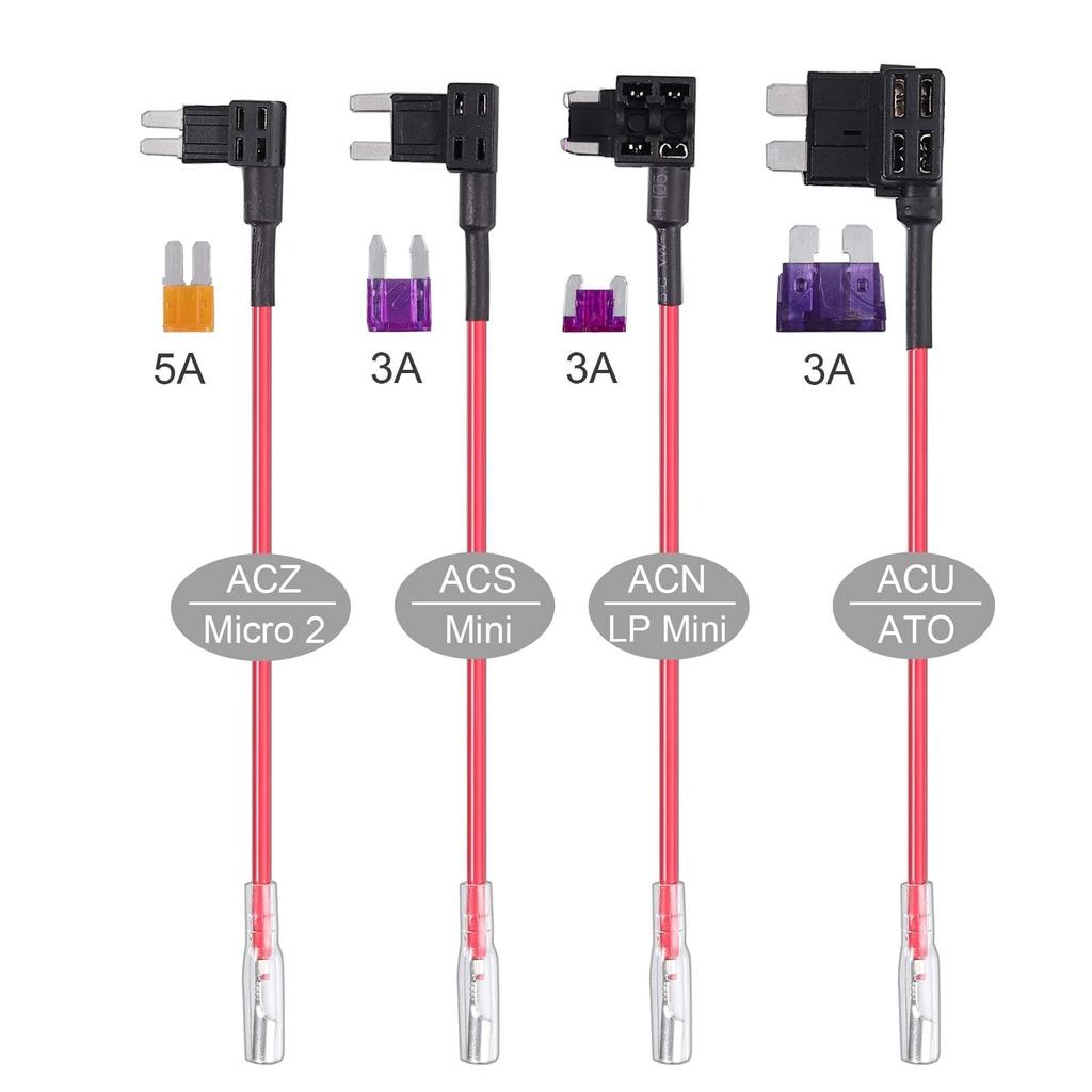 Justech Mini / Mirco USB Power Supply Direct Connection Cord for Car Dash Camera,