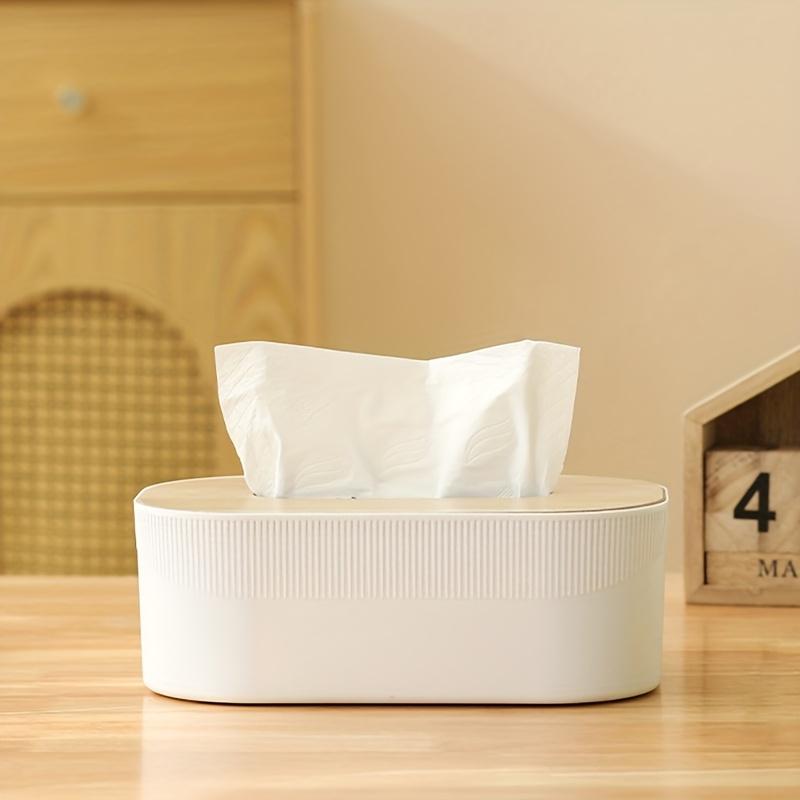 1 buc Suport Modern Pătrat pentru Cutie de Șervețele - Design Minimalist cu Deschidere Superioară Economisitor de Spațiu Durabil Plastic Organizator de Șervețele cu Șervețele Faciale Polish