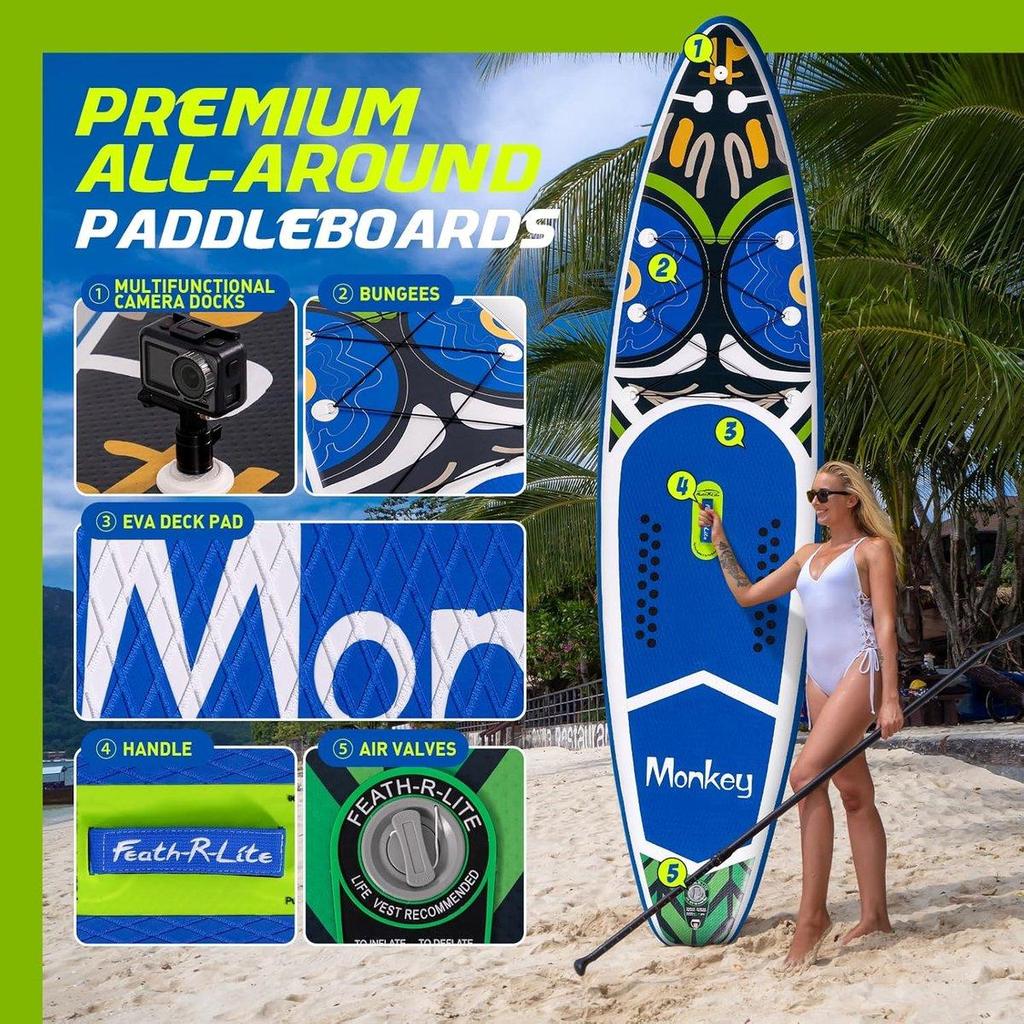 FunWater 320/350cm SUP – para 2 o familia, equipo completo, doble PVC, tabla de paddle surf hinchable apta para principiantes – SUPFR02E