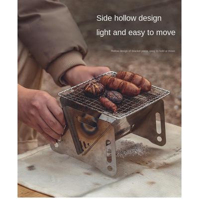 Outdoor Folding Table Stainless Steel Portable Splicing Camping Folding Steel Mesh Table