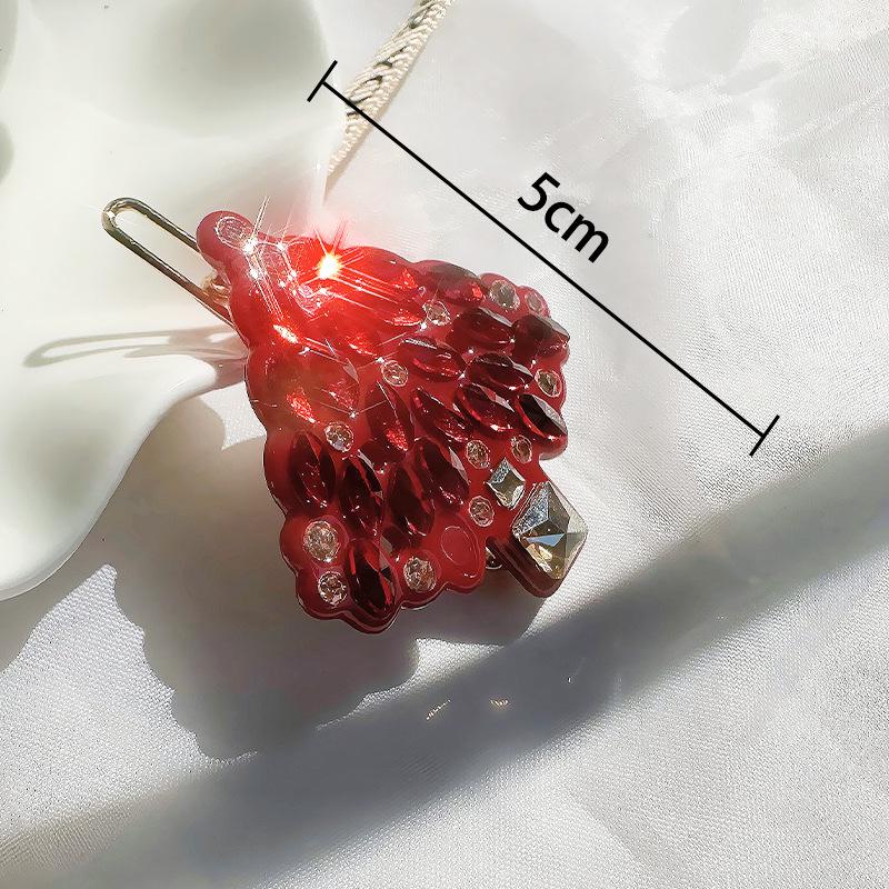 2025 Premium Rhinestone Christmas Tree Hair Clips - Elegant Japanese Korean Style Accessories