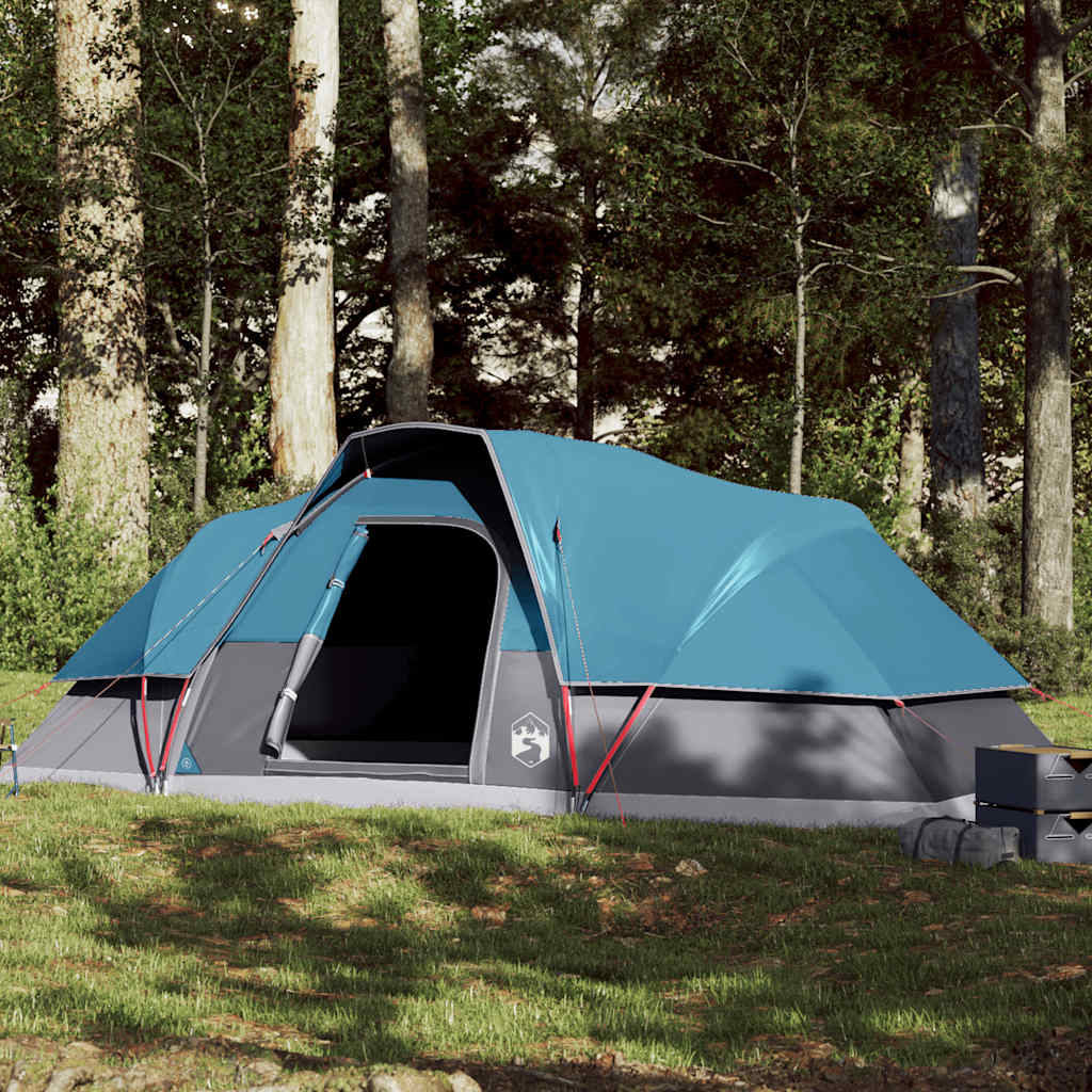 Dome Family Tent for 9 People Blue Waterproof
