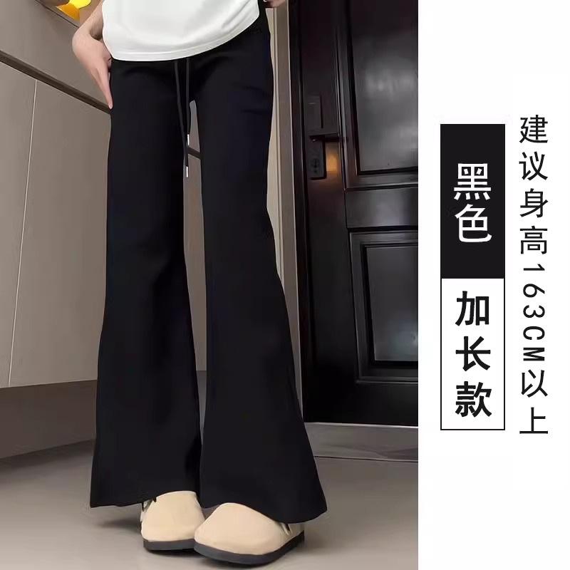 

Серые микро-клеш брюки женские весенне-осенние новые с высокой посадкой спортивные штаны высокая талия драпировка и тонкие широкие брюки-подковы XL [Suitable for 125-72.5kg]