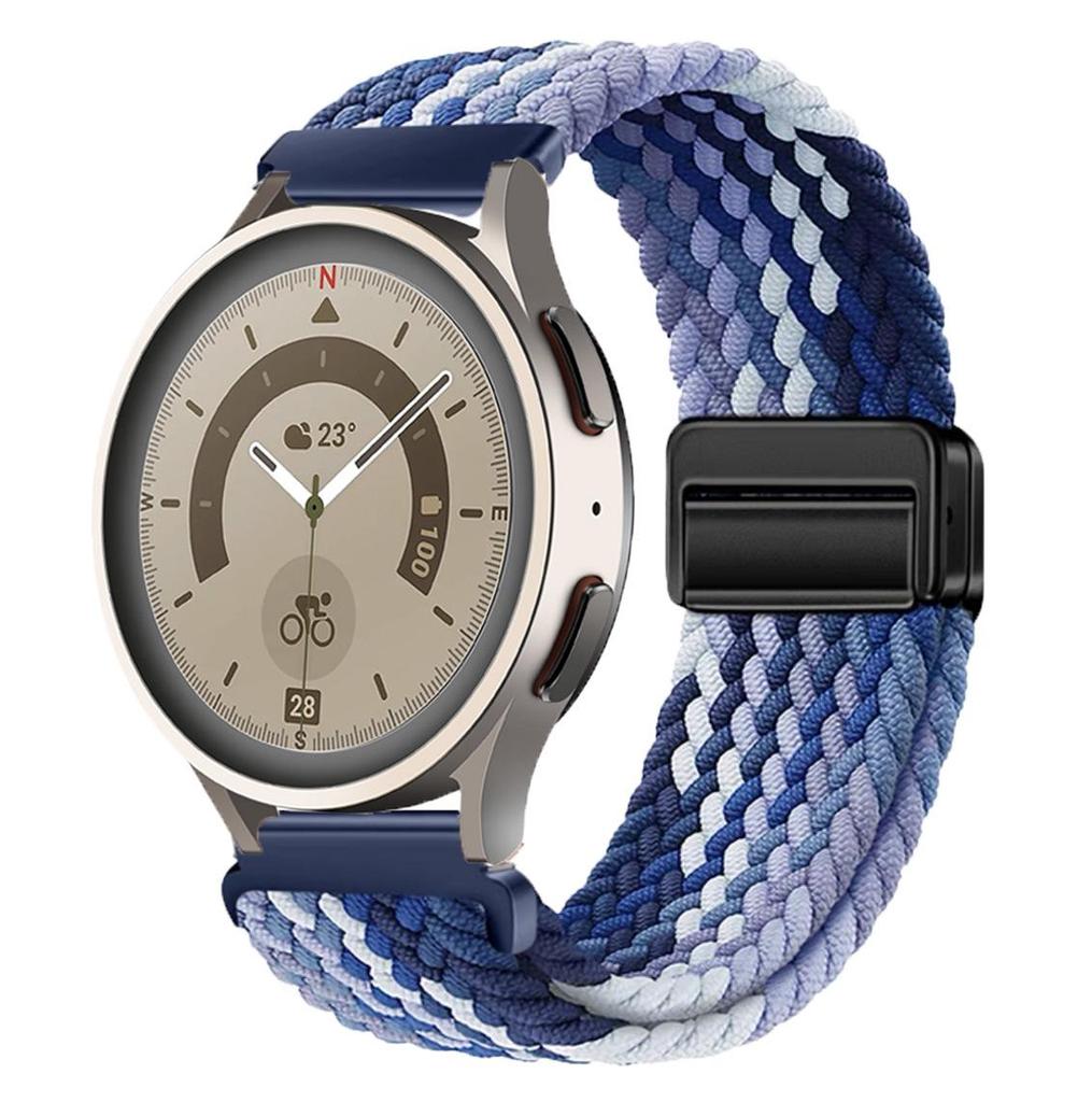Pulseira Magnética de Nylon Trançado Compatível para Huawei GT4 & Samsung Watch6 (20mm/22mm)