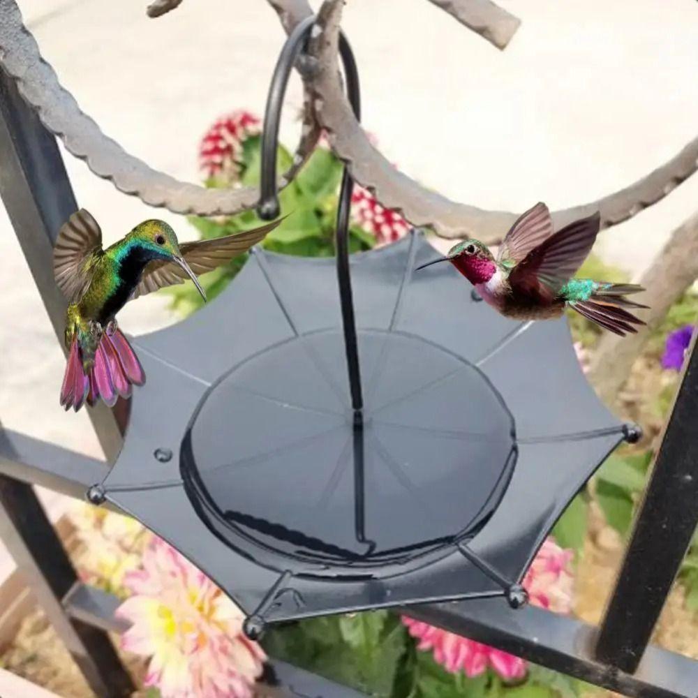 Umbrella Design Bird Feeding Tray Yard Decorations Bird Bath Feeder Hanging Bird Feeder  Backyard