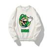 Super Marios Bros Cartoon Sweatshirt for Children Anime Figures Luigi Toad Bowser Yoshi Peach Cosplay Long Sleeved Tops