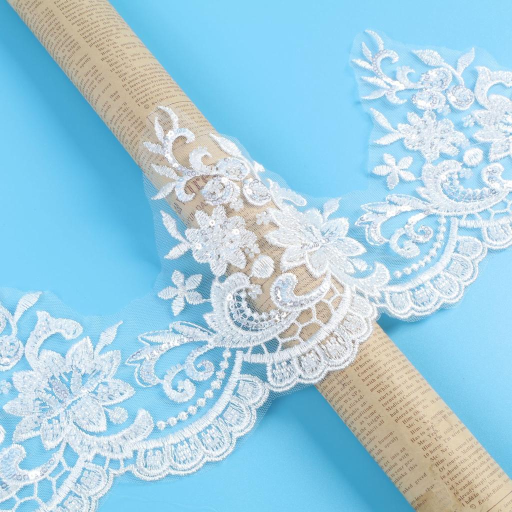 Nail Beads Lace Accessories Diy Beads Bead Embroidery Mesh Bottom Embroidery Lace Fabric Wedding Dress Accessories 17Cm