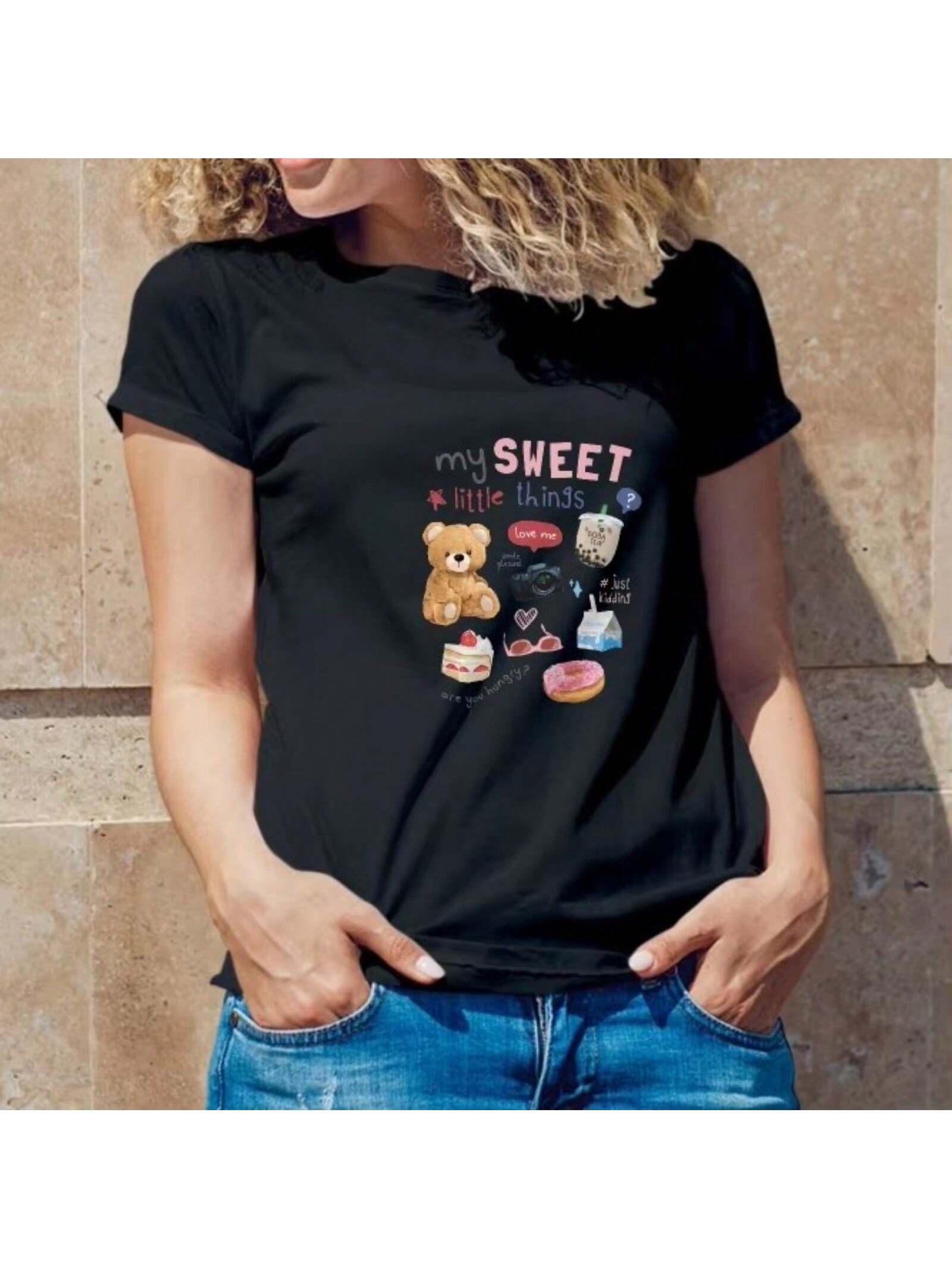 Wo Round Neck Exquisite Printed T-Shirt Fashion 2025 Comfortable Breathable Spring And Summer Leisure S разноцветный
