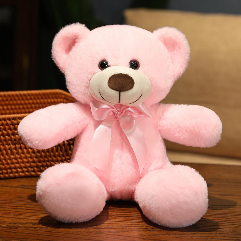 35CM Cute Colorful Bow Tie Bear Doll Plush Toy Hug Bear Doll Children Birthday Gift Pillow Bear Home Living Room Bedroom