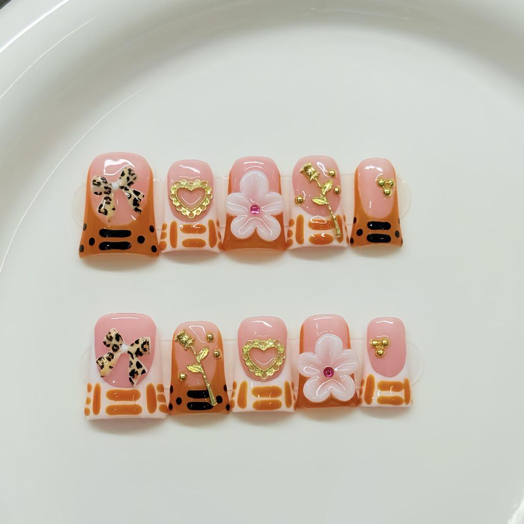 3D Carved Duckbill Shaped False Nails: Handmade Fashion for Sweet, Cool, Spicy Style
