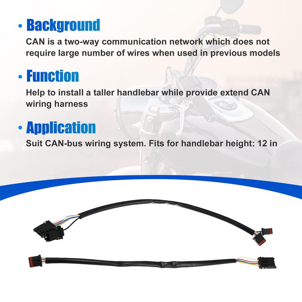 X AUTOHAUX Handlebar Bus Circuit Wire Extension Harness 29cm Sportster Handlebar Wire Extension