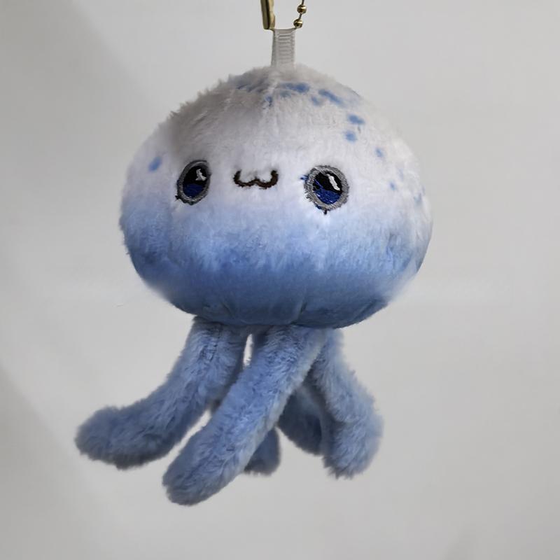 Aquarium Blue Jellyfish Plush Pendant Women Cute Simulation Animal Plush Doll Pendants Key Soft Plushies Backpack Keychain