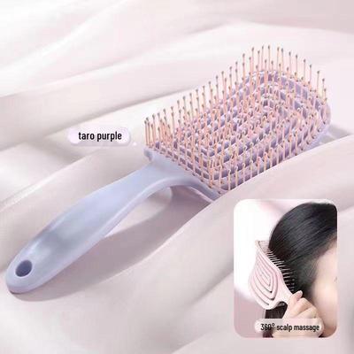 Massagekamm für zwei Zwecke: Tragbare Kissen-Kopfhautbürste für glattes langes Haar - Niedlich & Haushaltsfreundlich für Frauen. Geeignet für trockenes & nasses Haar.