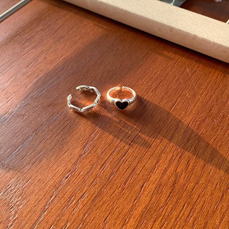 Vintage Dark Girl Love Open Ring Schoolgirl Simple Adjustable Ring Tide