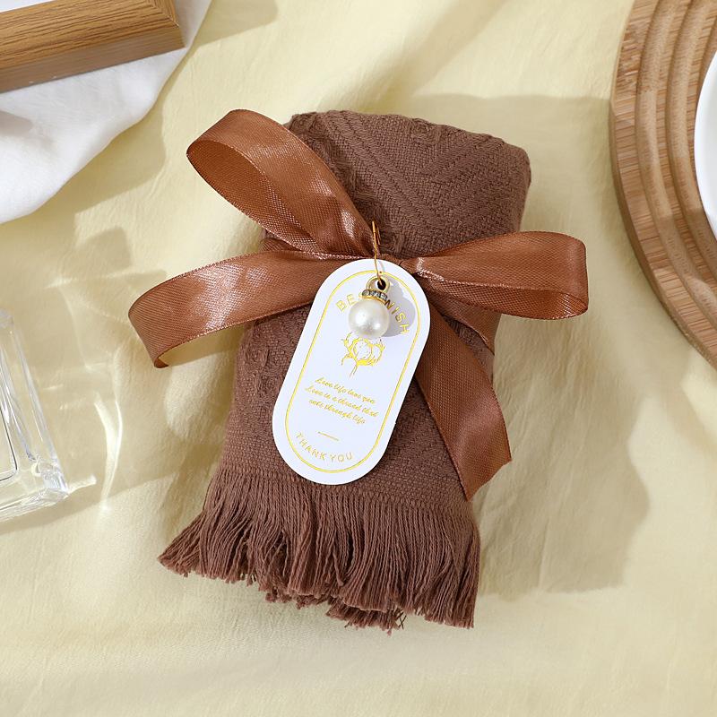 Pure cotton 32 strands Turkish tassel towel wedding soft gauze face towel hand gift