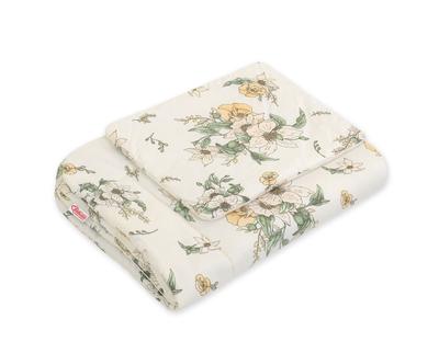 Baby-Bettwäsche-Set mit Füllung, 2-teilig, 75x100cm NEUGEBOREN - Clematis auf Beige