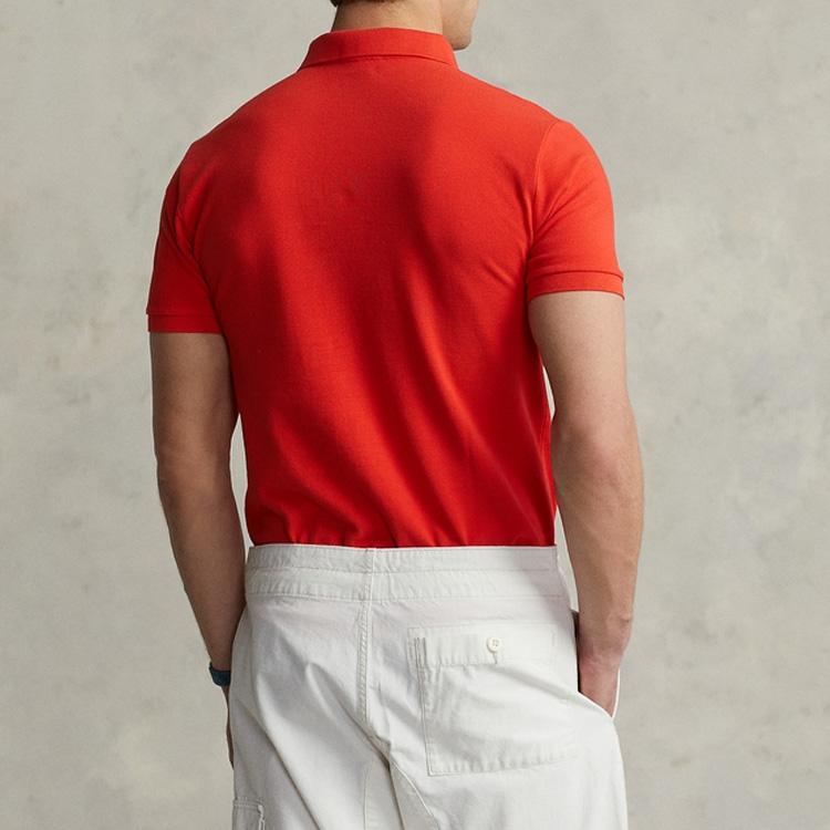 Polo Ralph Lauren Slim Fit Mesh Short Sleeve Polo Shirt Men tops Red MNPOKNI1N821698-600