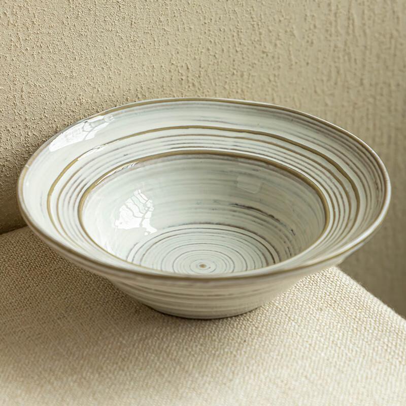 Linpan Distressed Ceramic Straw Hat Bowl