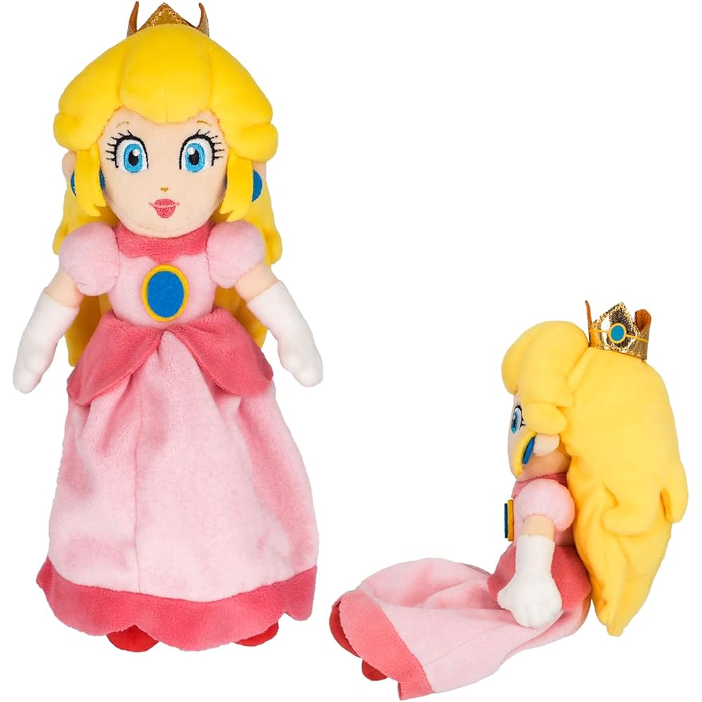 Sanei Boeki Super Mario All Star Collection Peach Plush Toy 9.5x9x26cm