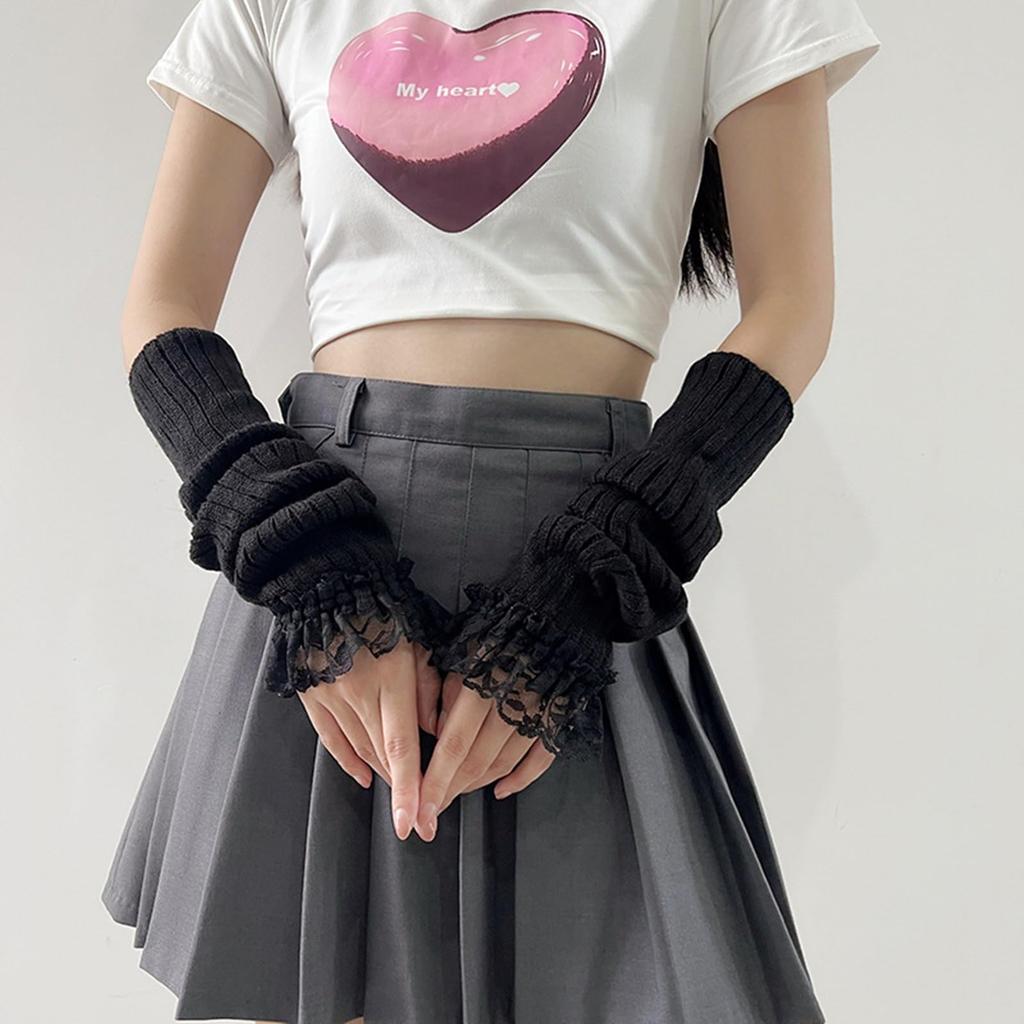 Arm Attached Arm Arm Landmine Black [Lamerry] Covers, Lace, Sleeves, Warmers, Covers, Kimono, Cute, Style, Subculture, Cosplay, Lolita, Women's,
