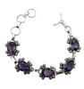 Amethyst Gemstone Silver Plated Handmade Bracelet Jewelry BR 84