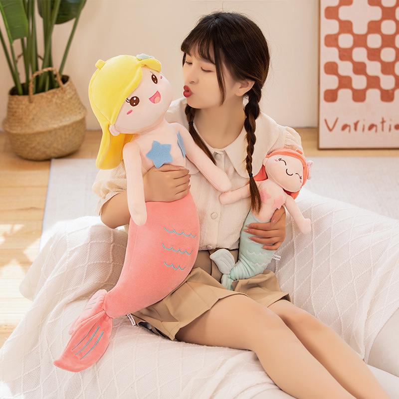 Mermaid Pillow Doll Princess Plush Toy Ragdoll Children Gift Girl Doll Comfort Rag Doll
