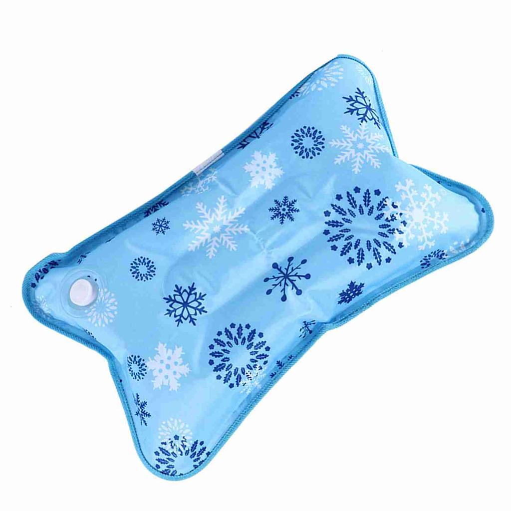 Children Adult Ice Pillow Cooling Cushion Water Pillow for Home Travel (48*30cm Snowflake)