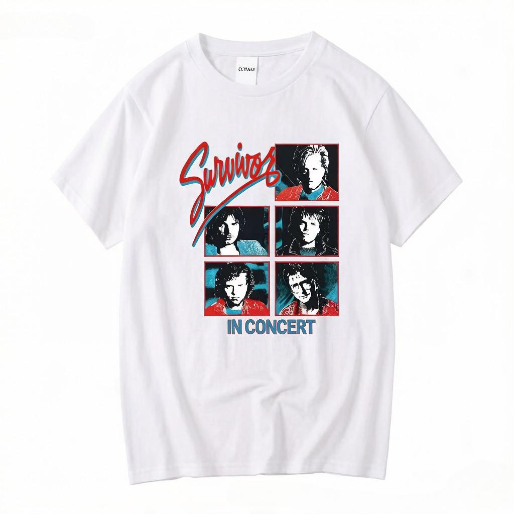 

Survivor Print Tshirt s Concert Style Casual and Comfortable Cotton Tshirt Streetwear Top for Unisex and Women 4XL
