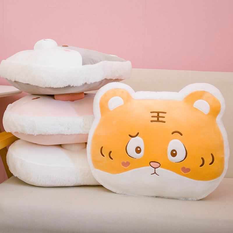 New Soft and Cute Tiger Head Pillow Maidu Pillow Plush Rabbit Doll Home Backrest Wedding Throw