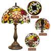 Village Garden Style Stained Glass Lamp Bedroom Table Lamp Reading Desk Light for Bedside Living Room Office Dormitory Decor 12“