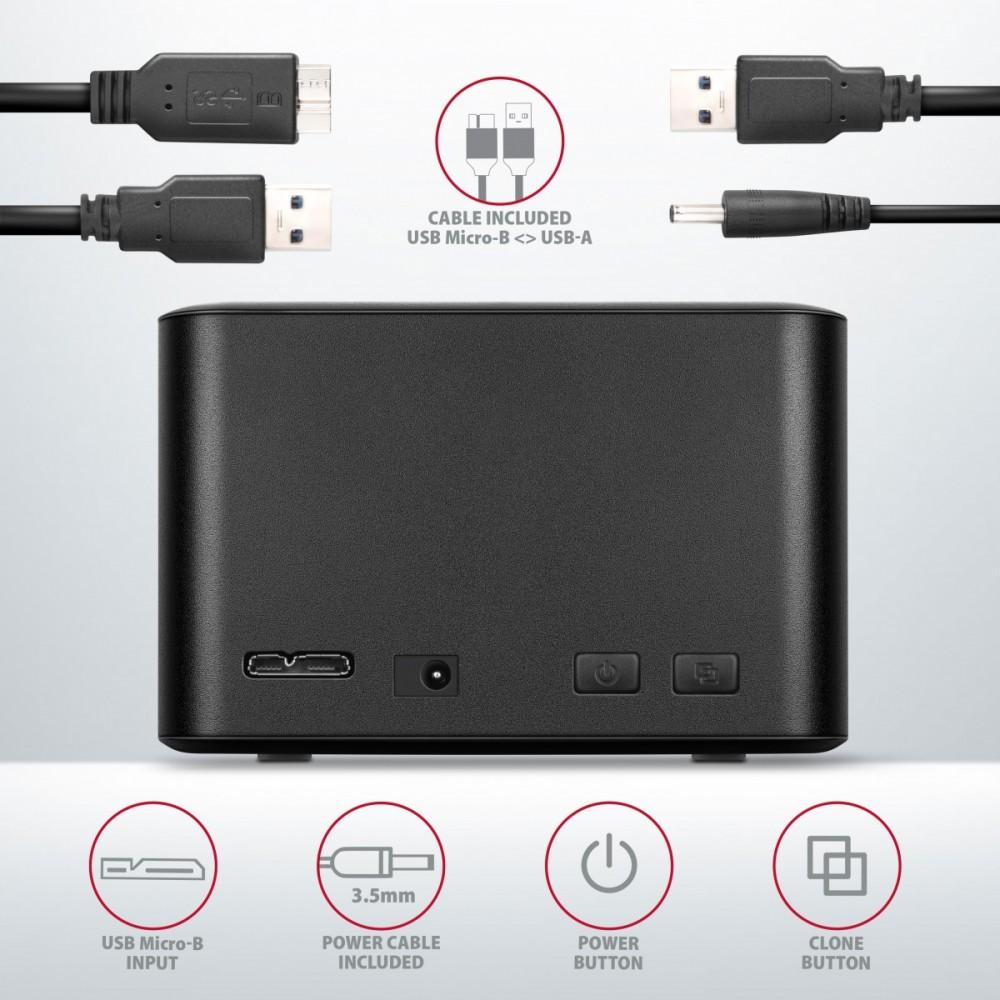 AXAGON ADSA-D25, USB 3. 2. Nesil 1 2xSata 6G 2.5in