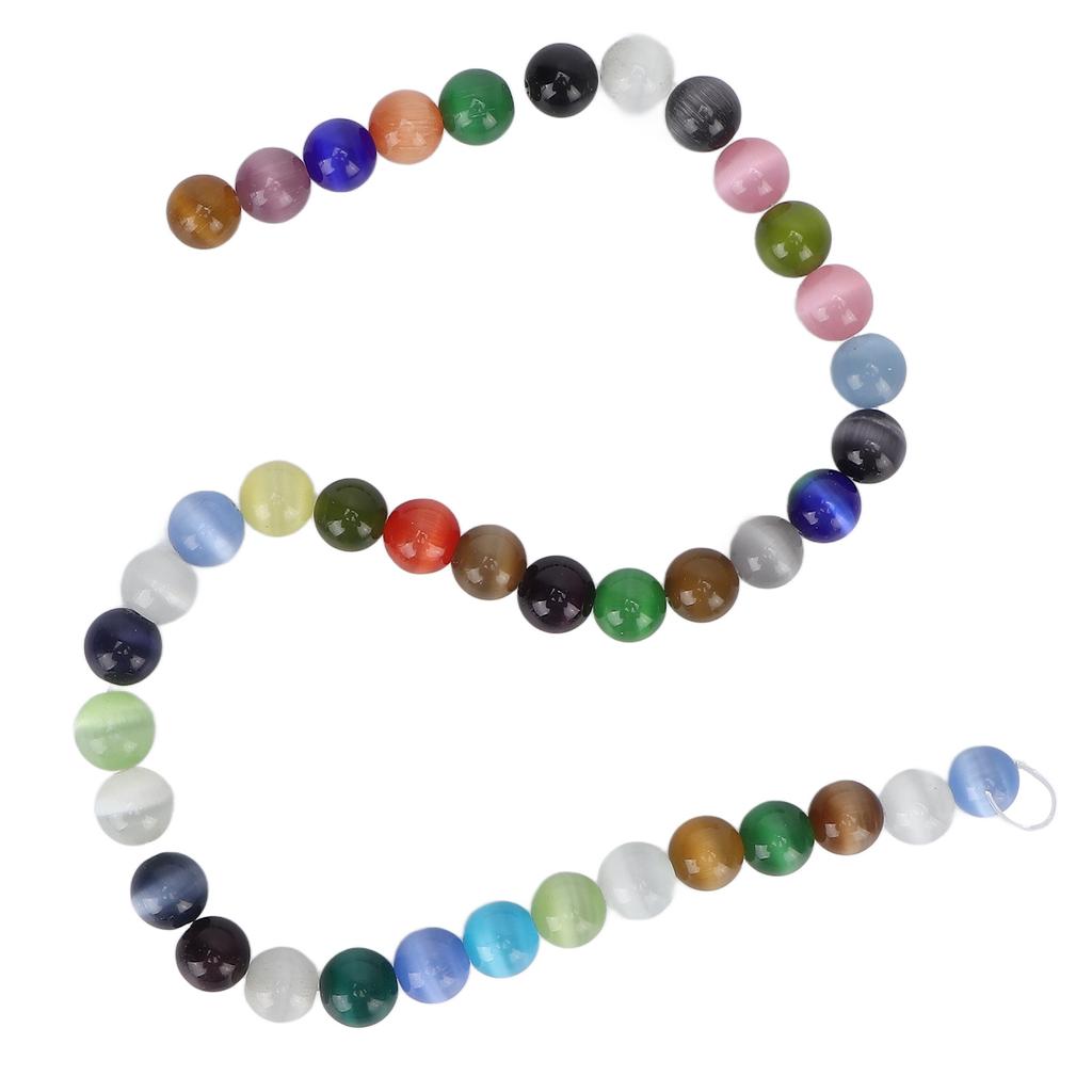 DIY Round Beads Mixed Colors Natural Stone Bracelet Necklace Jewelry Making Accessories 0.39in Diameter