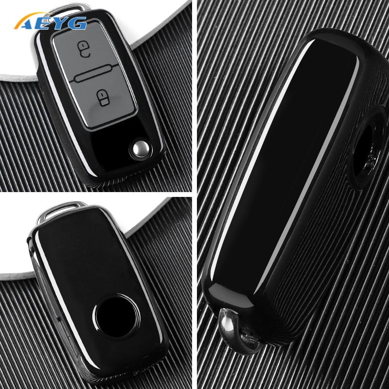 Key Case Cover Holder Fob Keychain For Vw Volkswagen Polo Tiguan Passat B5 B6 B7 Golf 4 5 6 Mk6 Jetta Lavida For Skoda Octavia