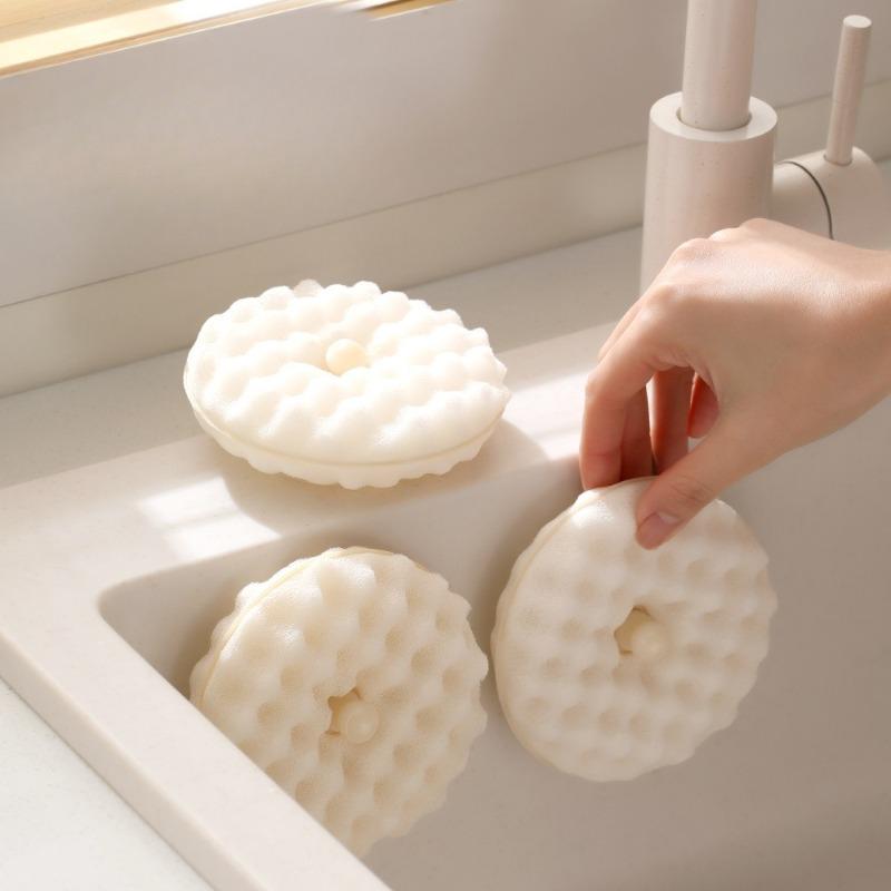 Household Dishwashing Suction Cups, Sponge Sponges, Kitchen Household Cleaning, Double-sided Scouring Pads, Honeycomb Dishwashing Brushes