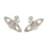 VIVIENNE WESTWOOD Mini Bas Relief Crystal Saturn Brass Earrings Women Earrings Silver Pink 6202003302P207P207