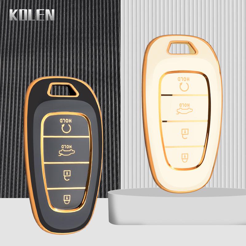 New Tpu Car Remote Key Case Cover Shell For Hyundai Tucson Solaris Sonata Hybrid Nexo Nx4 Santafe Dn8 4 Buttons