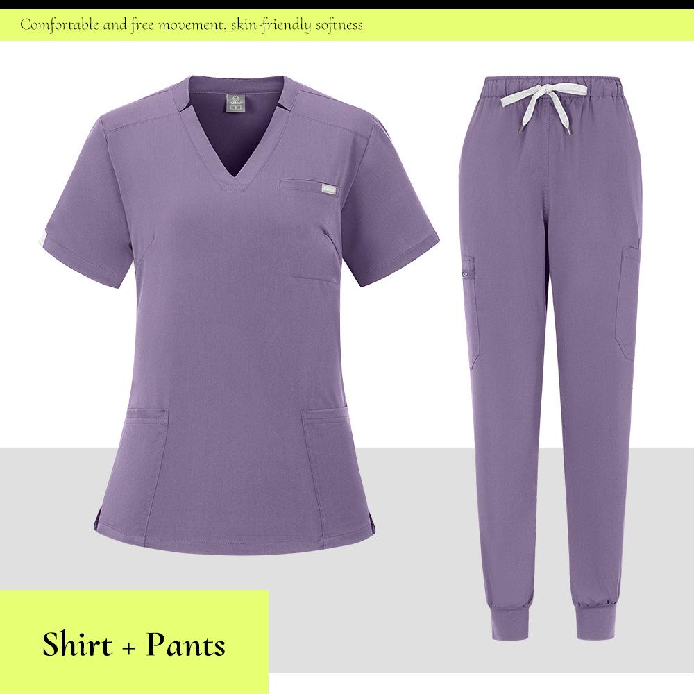 Women's Short Sleeve Dental Clinic & Beauty Salon Nurse Uniform