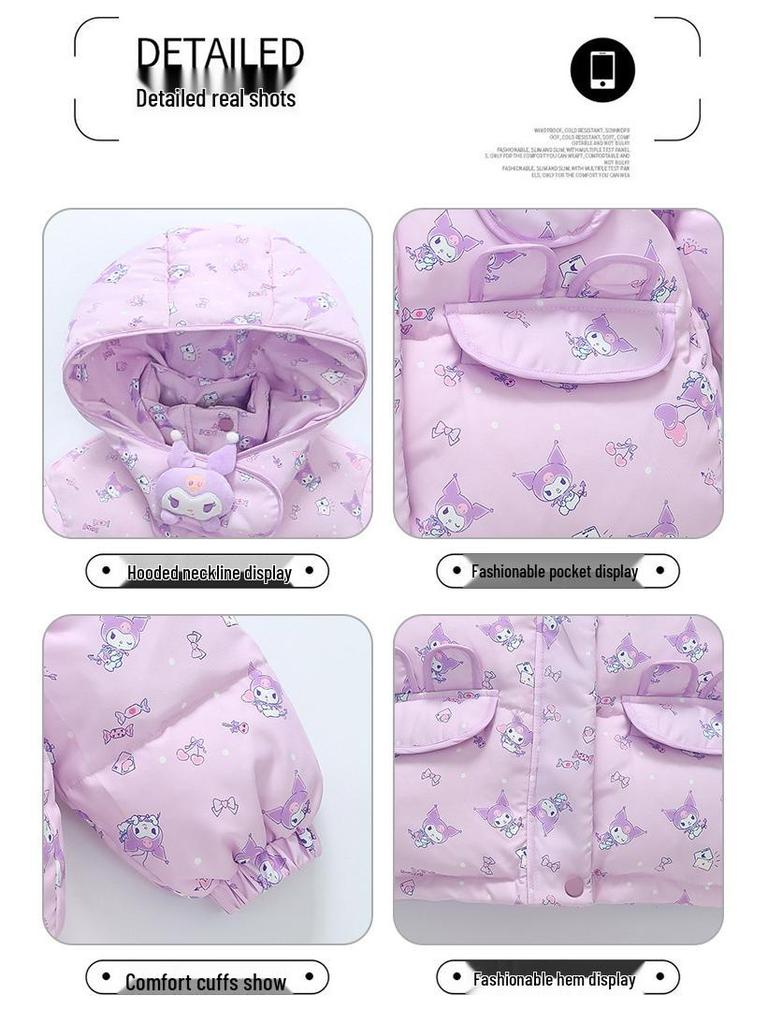 2025 Winter Cartoon Down Jacket for Baby Girls - Stylish, Warm, and Cotton-Padded