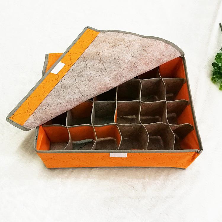 Ящик для хранения нижнего белья, цветной ящик для хранения на молнии, органайзер для нижнего белья, бюстгальтеров, носков, ящик для хранения 24 grid #C0AHE# оранжевый
