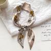 New Fruit Pattern Floral Narrow Korean Version Small Silk Scarf for Women's Decorative Scarf with Long Streamers and Kissing Small Scarf