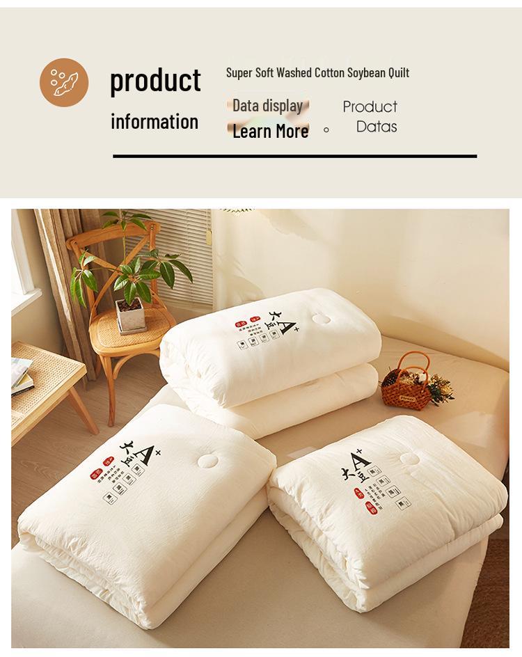 Japanische reine Baumwolle Sojabohnenfaser Steppdecke: Dick, Klasse A Mutti & Baby Qualität für Einzel-/Doppelbetten, Ideal für Herbst & Winter