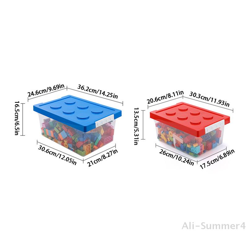 Caixa de armazenamento de blocos de construção para crianças, organizador de brinquedos, caixa de blocos empilhável, recipiente para livros, suporte para artigos de papelaria, recipiente para lanches diversos