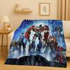 HD Cartoon T-Transformers Optimus Prime Bumblebee Flannel Blanket,Soft Warm Plush Throw for Home Bedroom Bed Sofa Cover Office