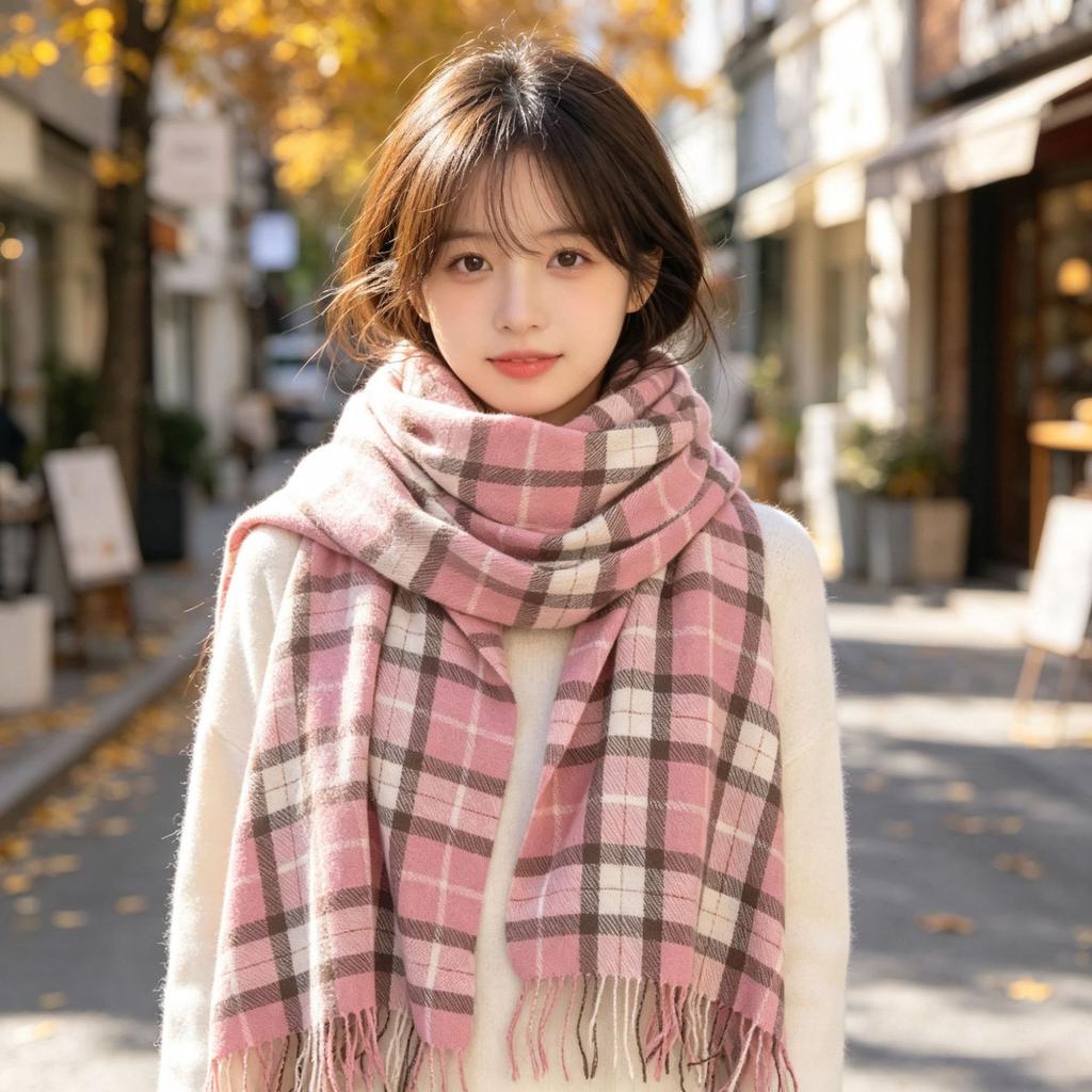 New autumn and winter scarf Korean atmosphere soft and warm versatile scarf premium plaid scarf manufacturer wholesale