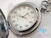 SEIKO ALBA Pocket Watch White SS GP Plated Analog Quartz QZ ALBA ht5745 V721-0A20 [ d]